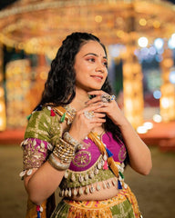Muslin Digital Print with Mirror Work Chaniya Choli