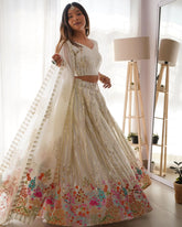 Faux Georgette Sequence Embroidery work Lehenga Choli