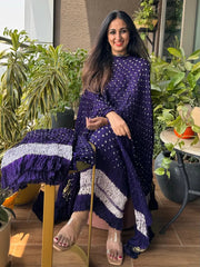 Pure Modal Silk Tye n Dye Authentic Bandhani Dress Material (Unstitched)