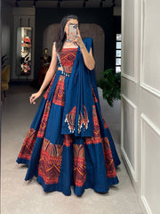 Pure Cotton Garba Navratri Special Lehenga Choli Blouse Set