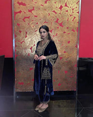 Thread Embroidery work Ready to Wear Velvet Suit