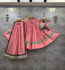 Pure Mal Cotton Kodi work Self Color Navratri Special Chaniya Choli