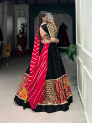 Rayon Printed with Gamthi Work Authentic Gujrati Navratri Chaniya Choli