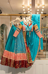 Heavy Muslin Cotton Digital Print with Mirror Work Designer Chaniya Choli