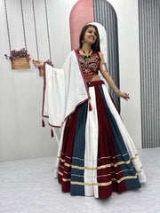 Rayon Mirror & Gamthi Work Designer Chaniya Choli – 6 Meter Flair, Ready to Wear