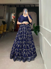 Faux Georgette Sequence Embroidery work Lehenga Choli
