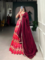 Tussar Silk Digital Printed Lehenga Choli
