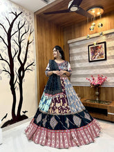 Muslin Digital Print Mirror work Navratri Chaniya Choli