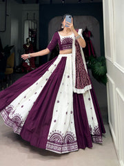 Pure Cotton Mirror Gamthi work Navratri special Chaniya Choli