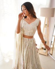 Faux Georgette Sequence Embroidery work Lehenga Choli