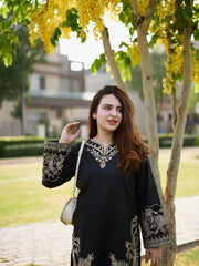 Muslin Cotton Embroidery Work Cord Set (Ready to Wear)