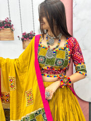 Pure Cotton Foil Print Lace work Navratri Special Chaniya Choli