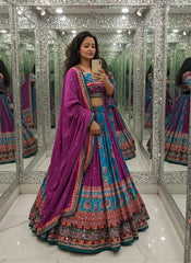 Muslin Digital Print with Mirror Work Chaniya Choli