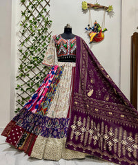 Muslin Cotton Digital Print Real Mirror Work Designer 4M Flair Chaniya Choli