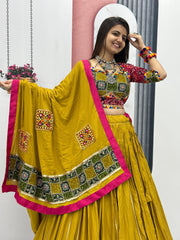 Pure Cotton Foil Print Lace work Navratri Special Chaniya Choli