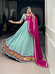 Pure Rayon Embossed Design Designer Chaniya Choli (Ready to Wear)