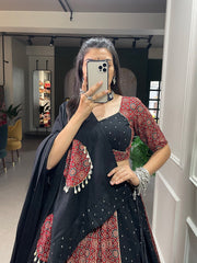 Pure Cotton Mirror Shell work Navratri Special Lehenga Choli