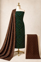 Premium Cotton Authentic Jamnagar Handmade 3Pc Bandhani Dress Material