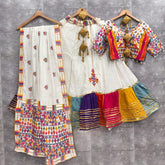 Roman Silk Sequence Gotta with Mill Embroidery work Navratri Special 6M Flair Designer Chaniya Choli (Ready to Wear)