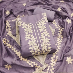 Roman Silk Embroidery Work Summer Special Dress Material for Women