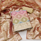 Organza silk Jeckard weaving dress material