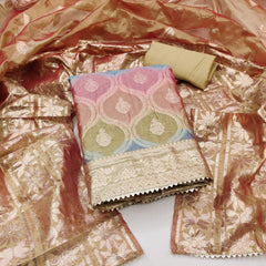 Organza silk Jeckard weaving dress material