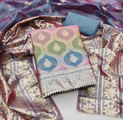 Organza silk Jeckard weaving dress material