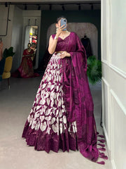 Tussar Silk Digital Print work Lehenga Choli