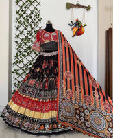 Muslin Digital Print Mirror Work Designer Navratri Garba Chaniya Choli