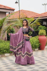 Pure Cotton Ajrakh Print with Mirror work Navratri Special Chaniya Choli (Ready to Wear)