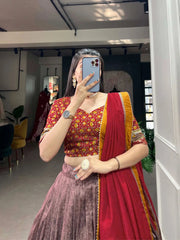 Tussar Silk Kashmiri Print Chaniya Choli