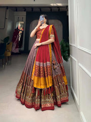 Tussar Silk Kashmiri Print Chaniya Choli
