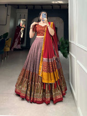 Tussar Silk Kashmiri Print Chaniya Choli
