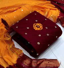 Rayon Bandhani Dress Material