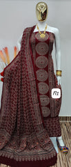 Original silk Hand Crafted Ajrakh Dress Material