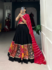 Rayon Printed with Gamthi Work Authentic Gujrati Navratri Chaniya Choli
