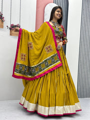 Pure Cotton Foil Print Lace work Navratri Special Chaniya Choli