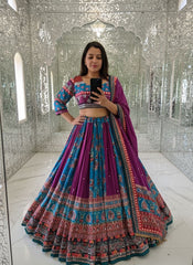 Muslin Digital Print with Mirror Work Chaniya Choli