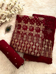 Rayon Hand Tila Embroidery with Bandhej work Bandhani Dress Material(Unstitched)