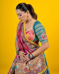 Muslin Digital Print Mirror Work Navratri Special Chaniya Choli