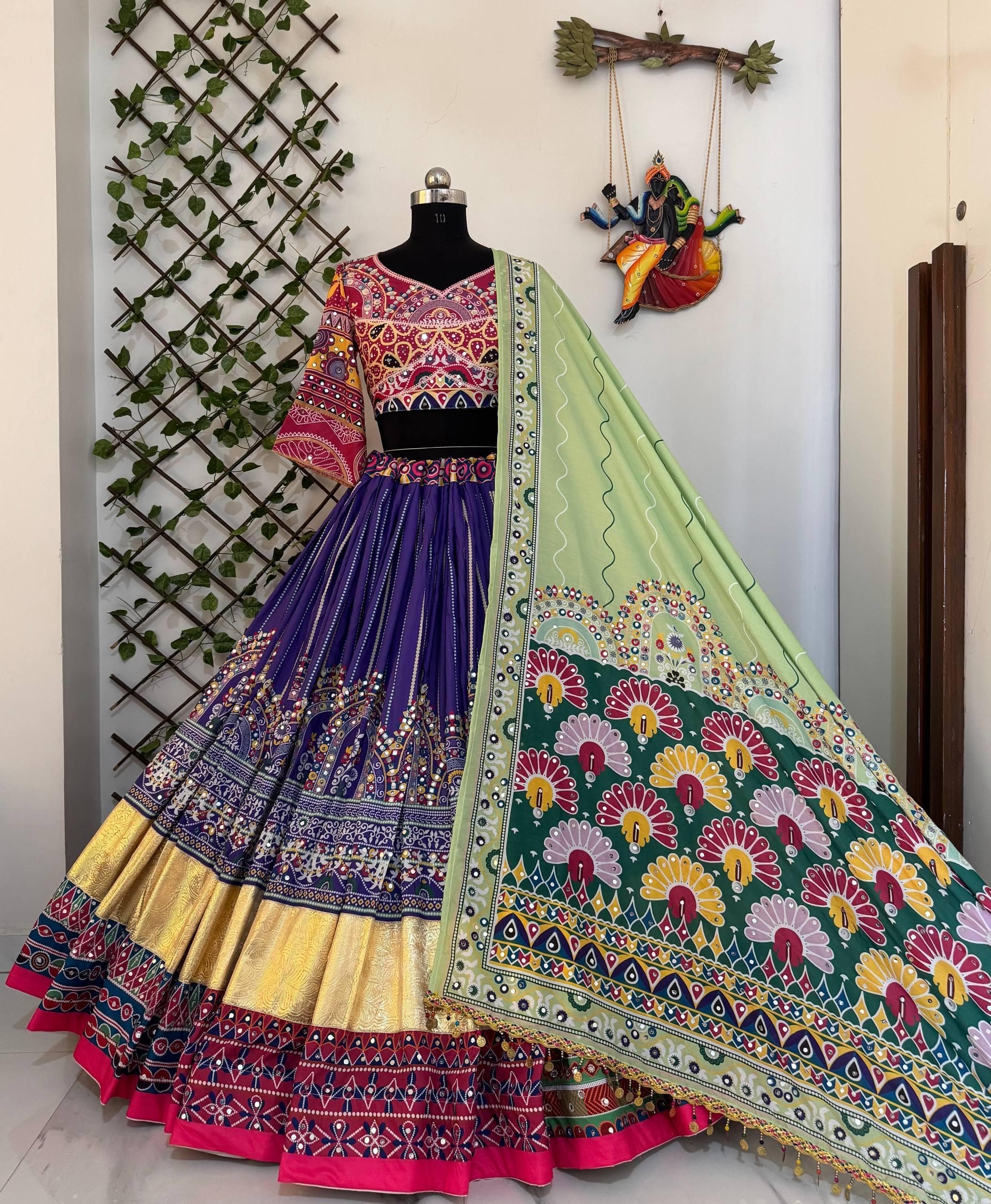 Muslin Multicolor Digital Print Chaniya Choli