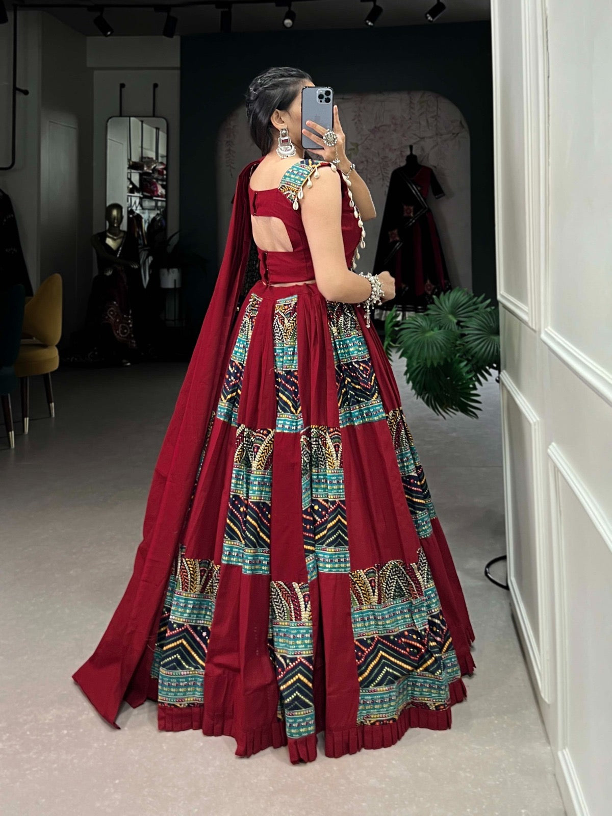 Pure Cotton Garba Navratri Special Lehenga Choli Blouse Set