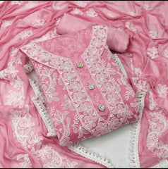 Modal Heavy Embroidery Nazneen work Dress Material(Unstitched)