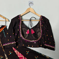Pure Jaam Cotton Real Mirror Embroidery work Navratri Special Chaniya Choli (Ready to Wear)