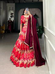 Tussar Silk Digital Printed Lehenga Choli