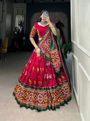 Tussar Silk Patola Print Navratri Special Chaniya Choli