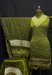 Modal Silk Shibori Bandhani Dress Material (Unstitched)