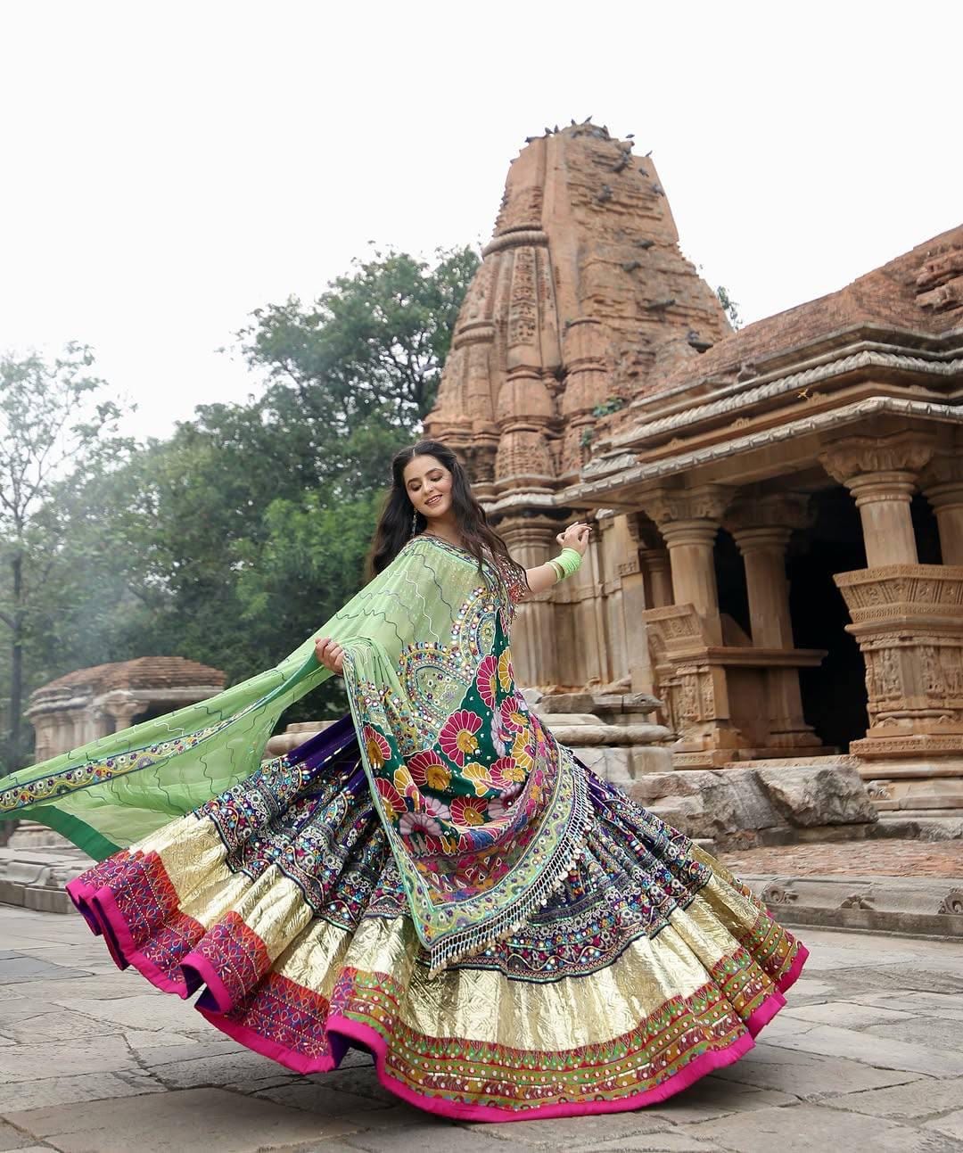 Muslin Multicolor Digital Print Chaniya Choli