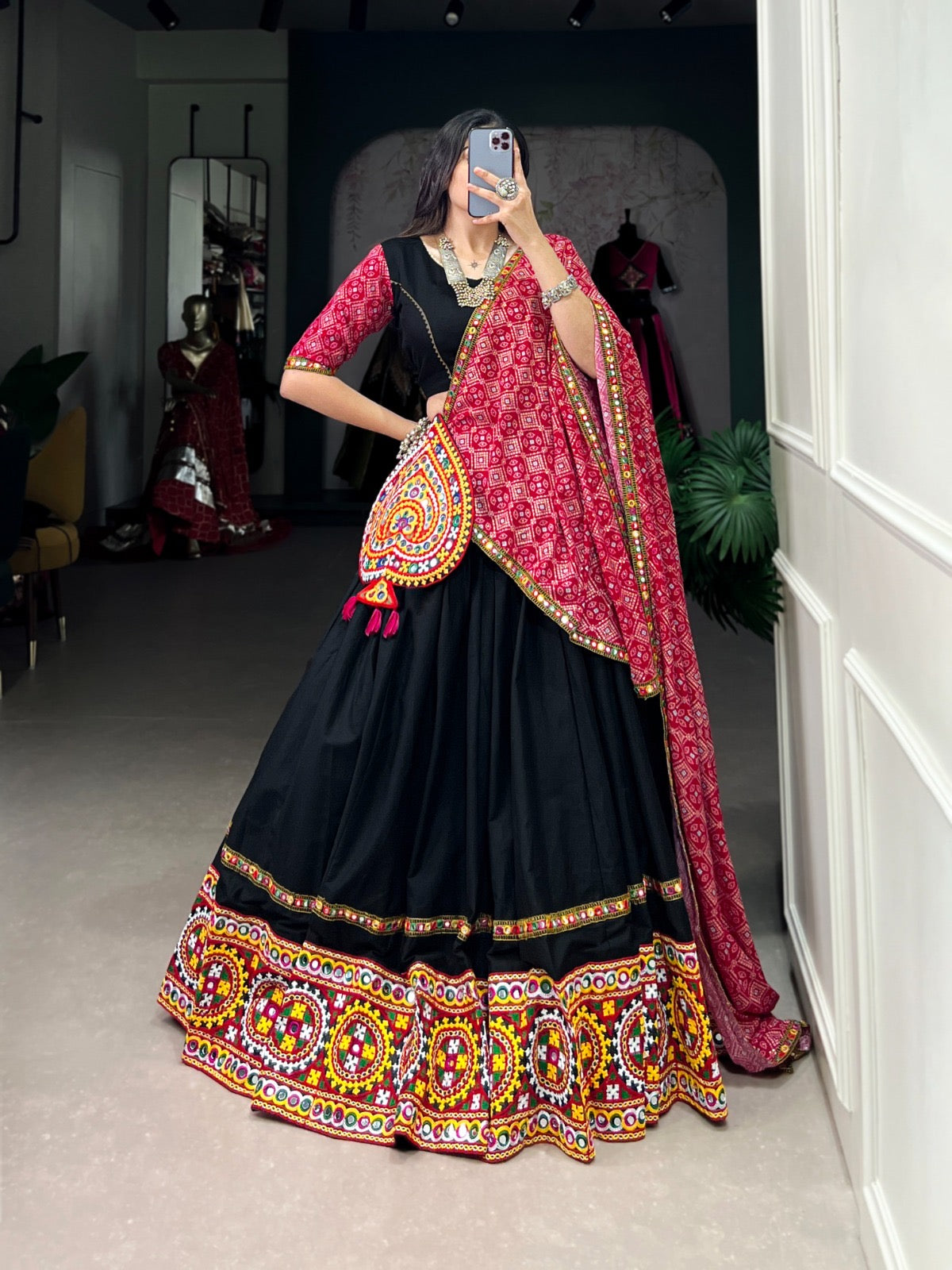 Rayon Thread Embroidery work Chaniya Choli