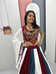 Rayon Mirror & Gamthi Work Designer Chaniya Choli – 6 Meter Flair, Ready to Wear